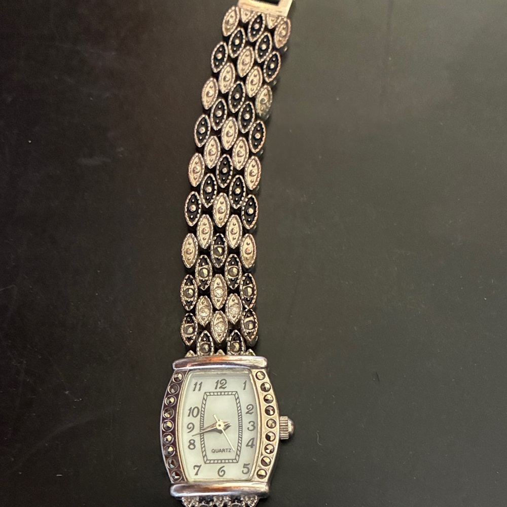 Silver-Tone Crystal Accent Women's Quartz Watch